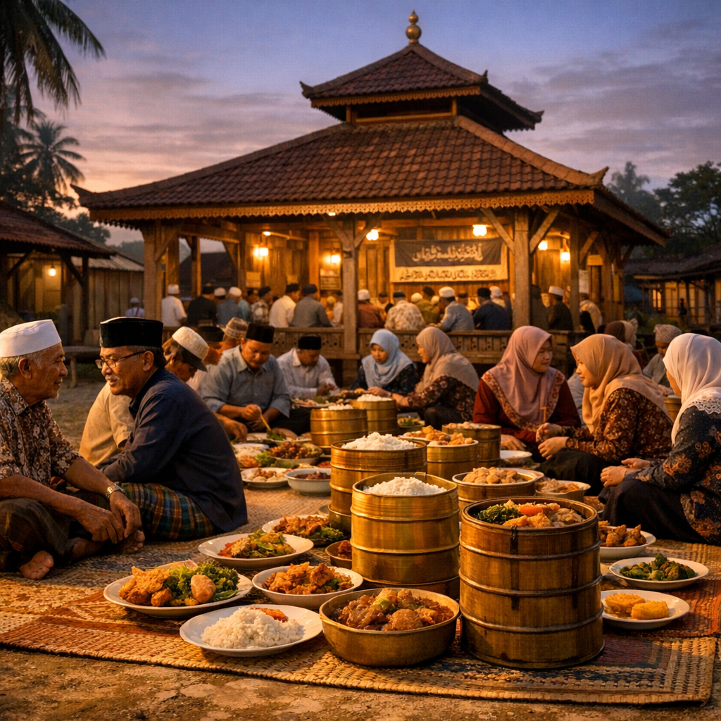 Ilustrasi tradisi Khanduri Maulod di Aceh