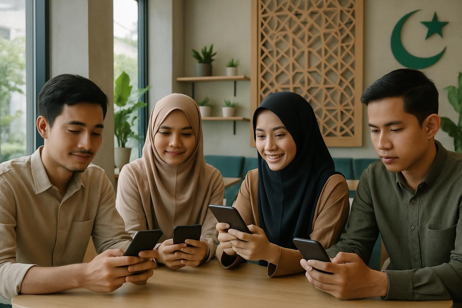 Generasi muda Aceh menggunakan BSI e-channel Aceh di smartphone mereka