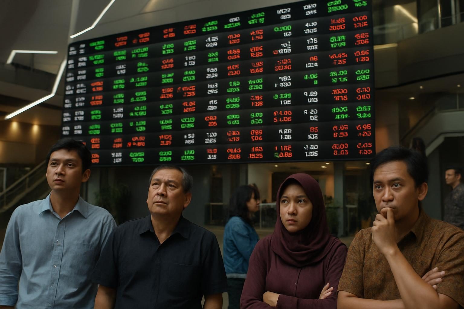 IHSG anjlok 2026, suasana Bursa Efek Indonesia saat pasar saham turun tajam