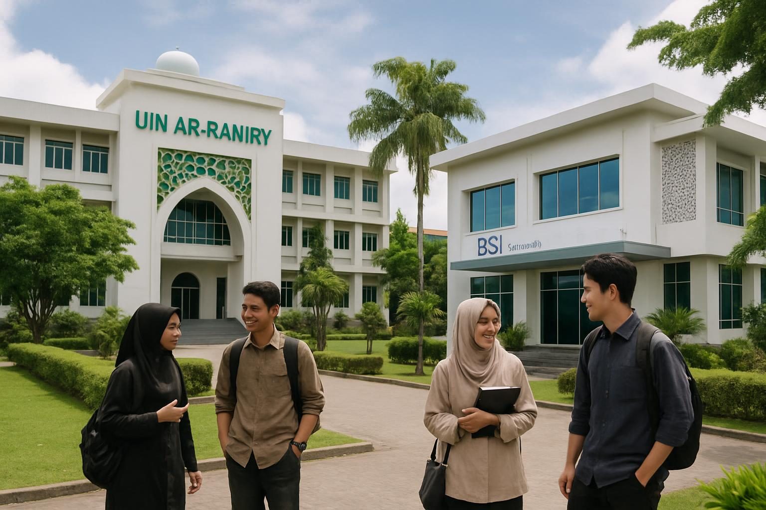 kampus merdeka uin ar raniry aceh dan kantor BSI di Banda Aceh